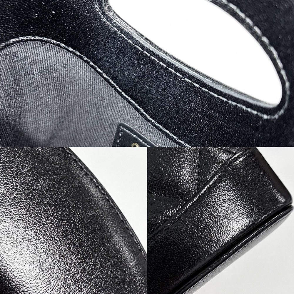 Chanel Shoulder Bag Quilted CC Logo Mini 2-Way Mount Crossbody Leather Black — view 7
