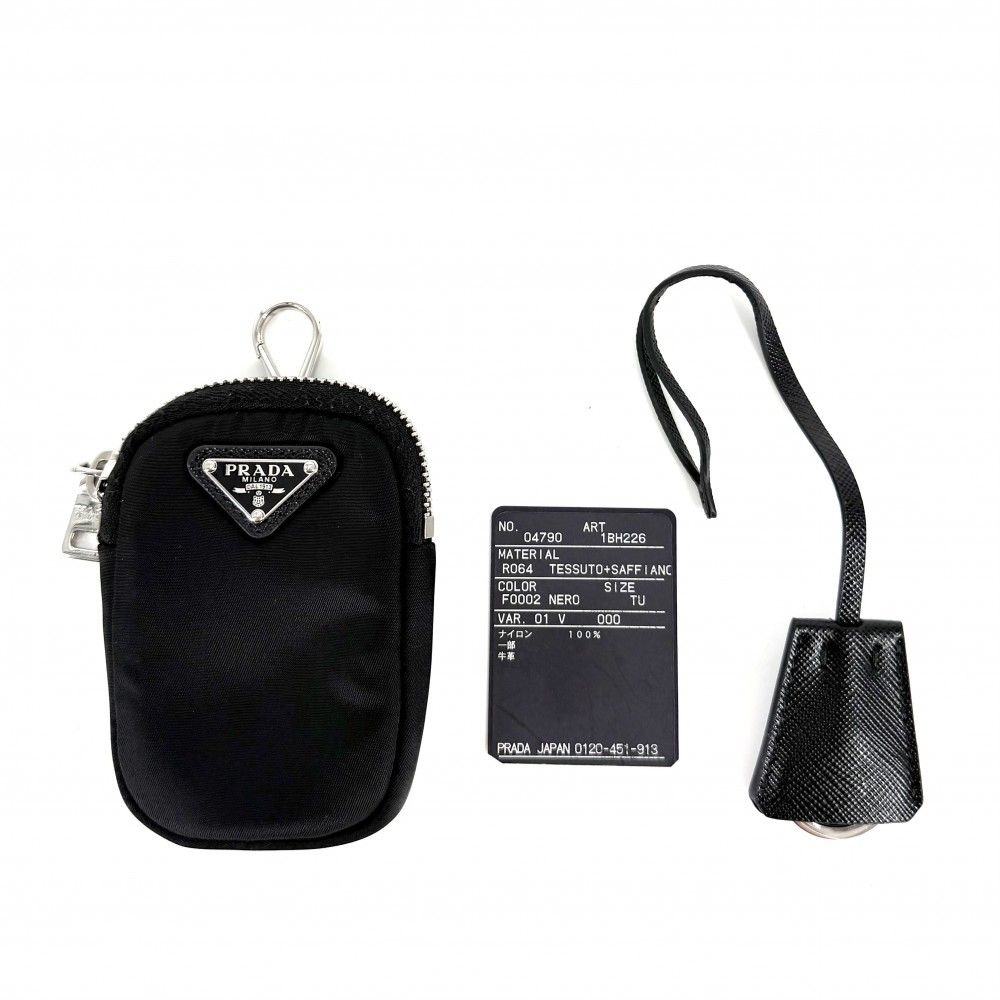 Prada Shoulder Bag Mini Triangle Logo Strap Crossbody 1 Nylon Black Silver — view 6
