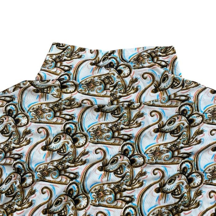 Dior Top Logo Turtleneck Top Rayon Beige Multicolor — view 9