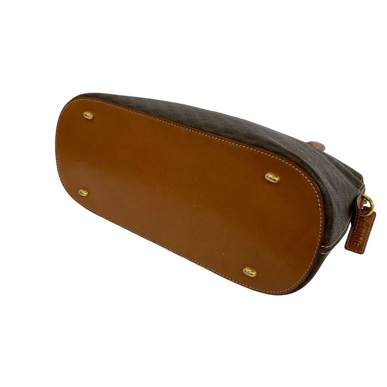 Celine Vintage Macadamia Brazon Leather 2-Way Shoulder Bag Brown — view 8