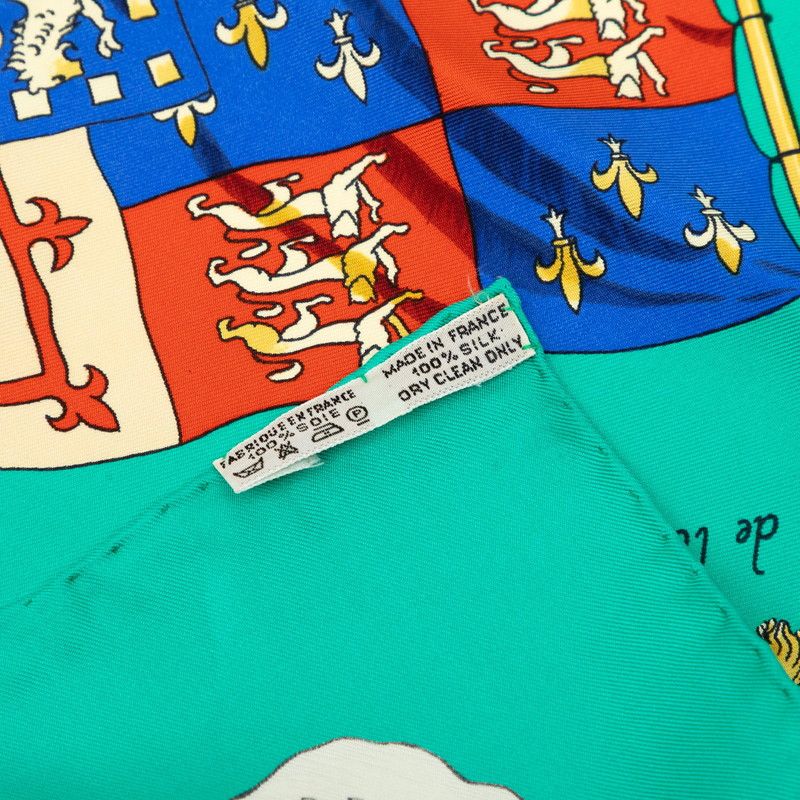 Hermes Carre 90 Pavois Flag Scarf Green Silk — view 7