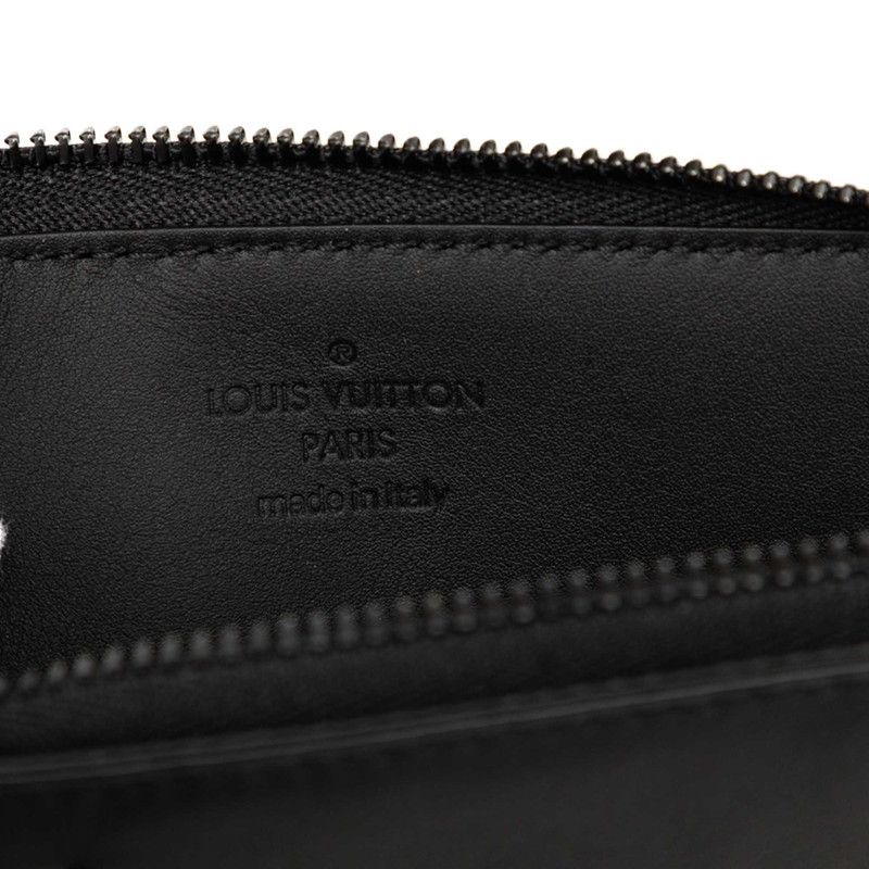 Louis Vuitton Monogram Shadow Hybrid Wallet Bifold Compact Noir Black Leather — view 7
