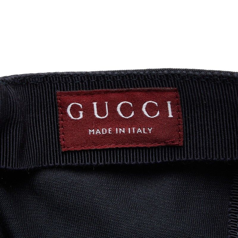 Gucci Logo Baseball Cap M Black Cotton Rayon — view 9