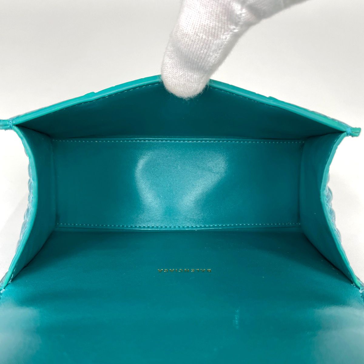 Balenciaga Hourglass XS Handbag 2-Way Leather Green — view 7