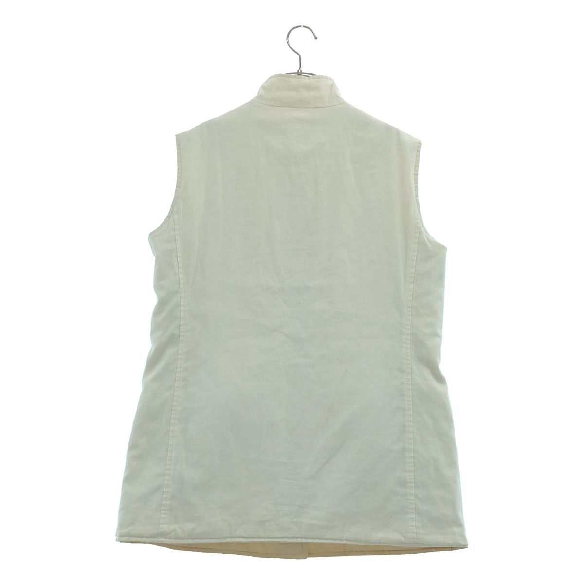 Loro Piana Linen Reversible Quilted Vest 48 Beige White — view 8