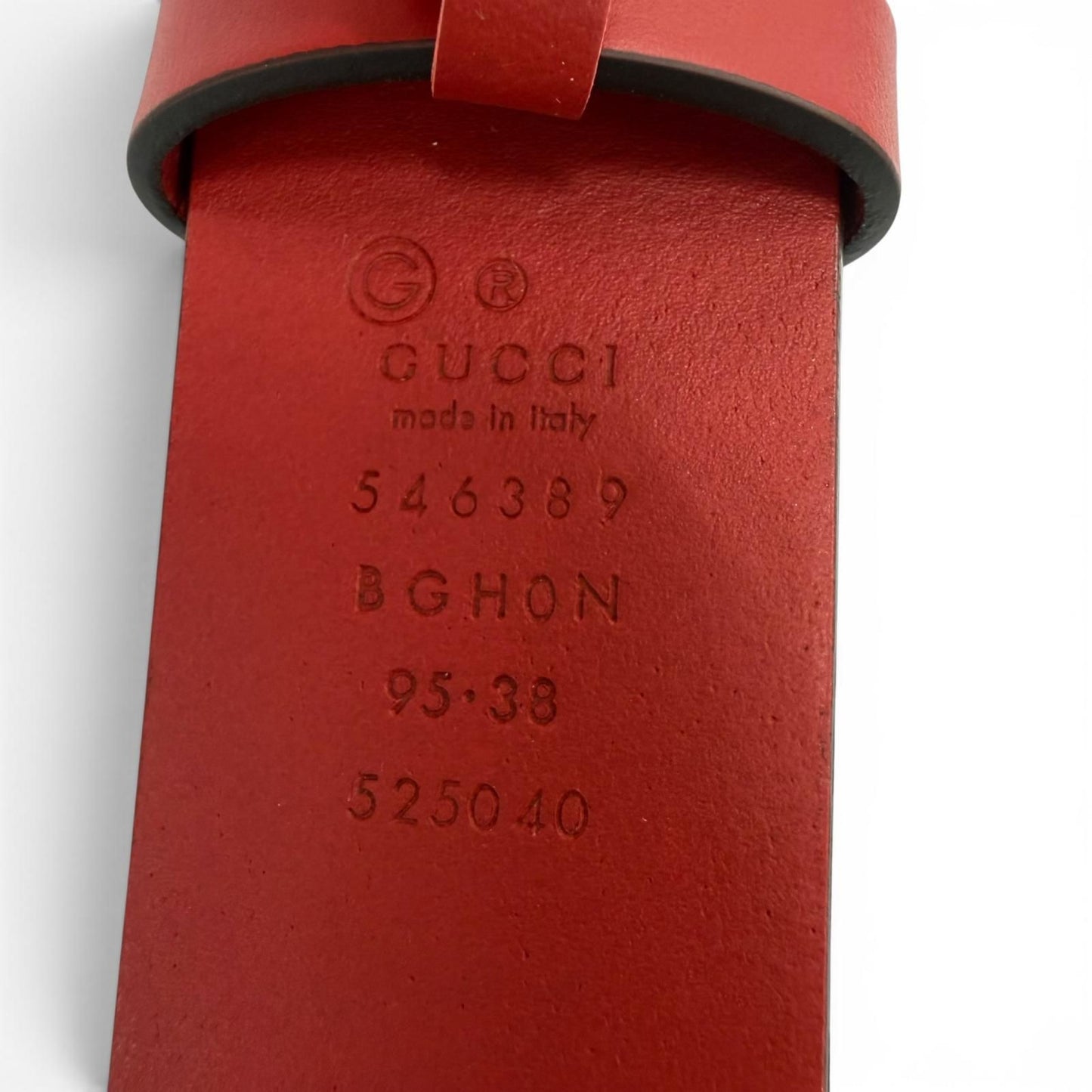Gucci Interlocking Leather Belt Red Silver — view 9