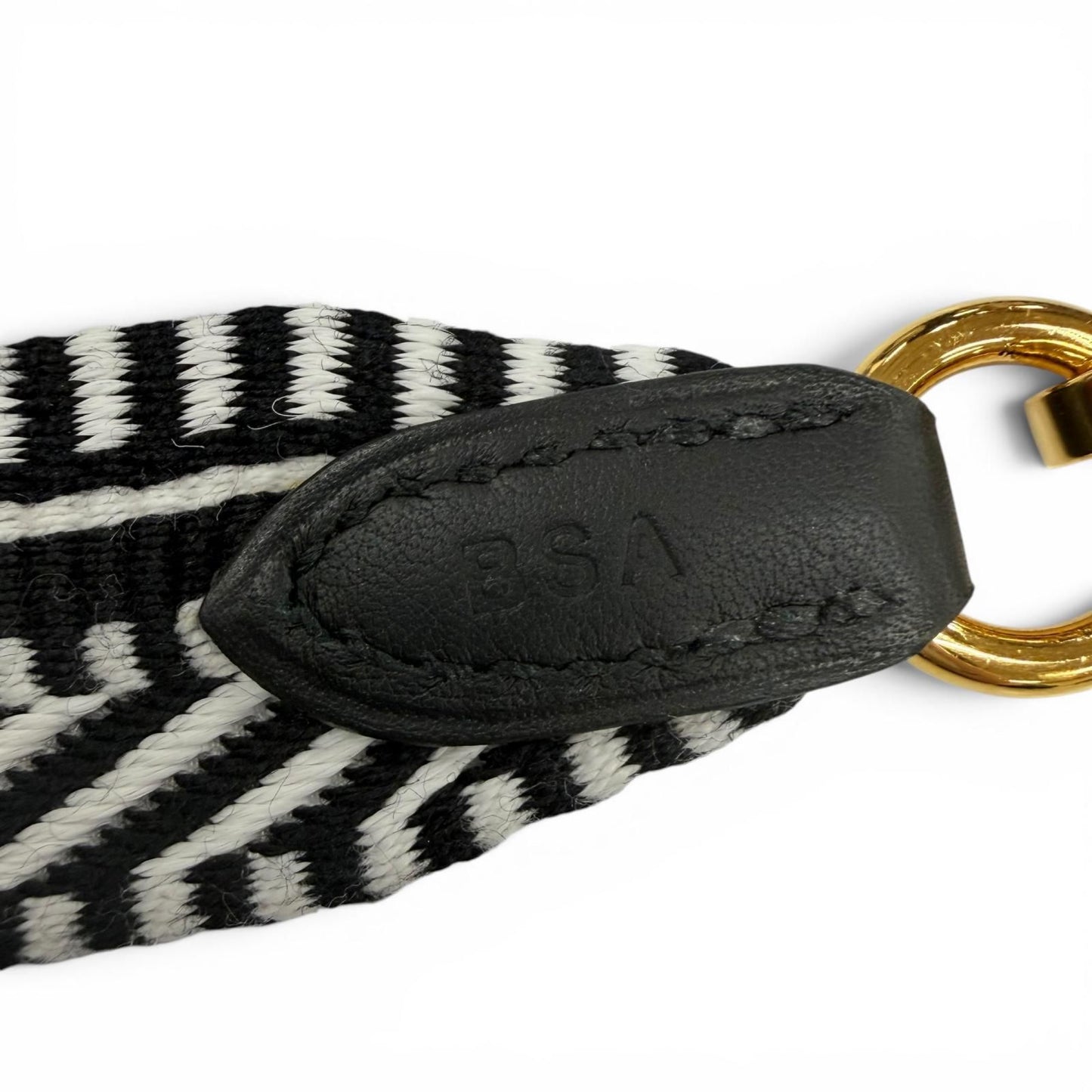 Hermes Bandouliere Sangle Caval 25 Gold Shoulder Strap Black White — view 6