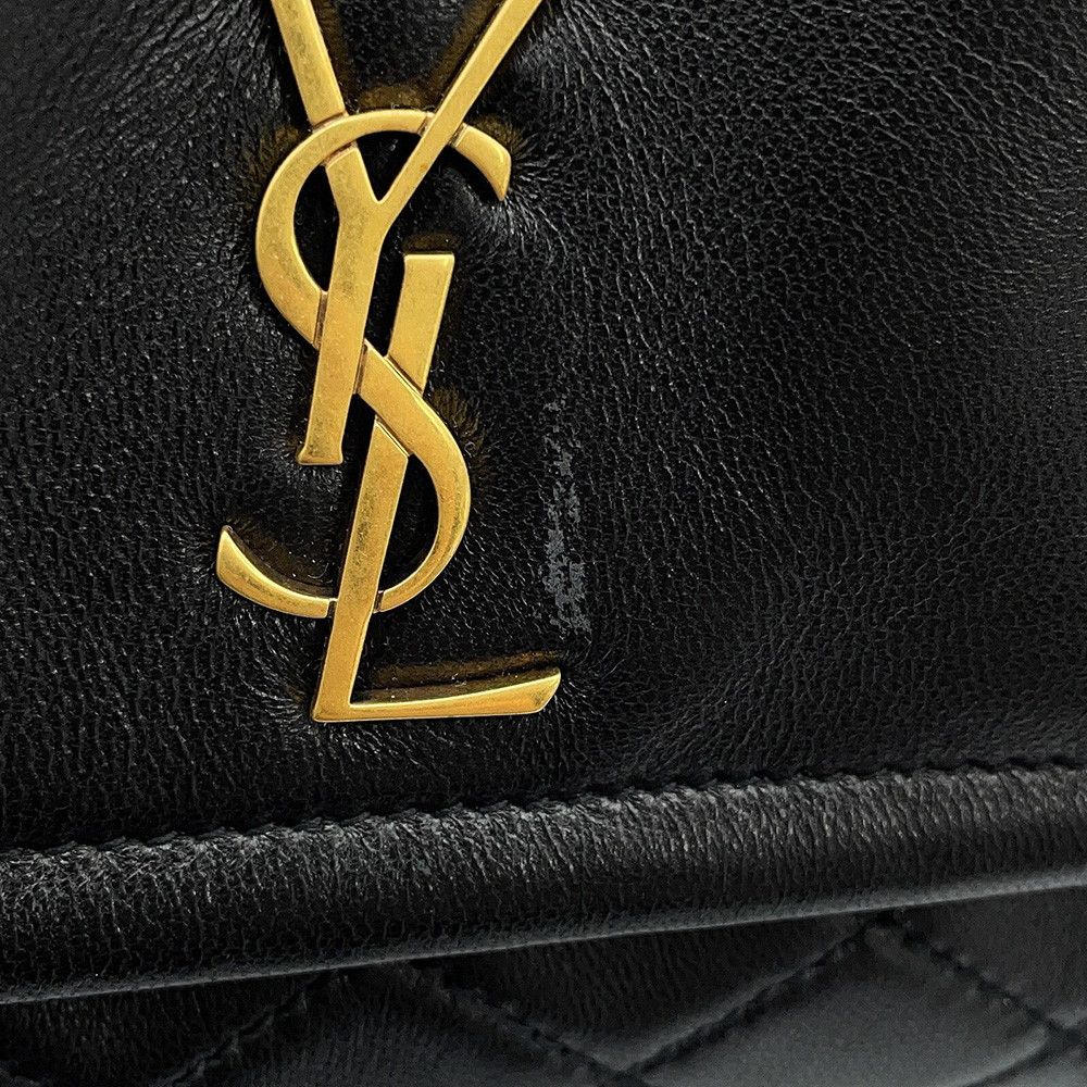 Saint Laurent Paris Chain Shoulder Bag Mini Nolita Quilted YSL Black — view 8