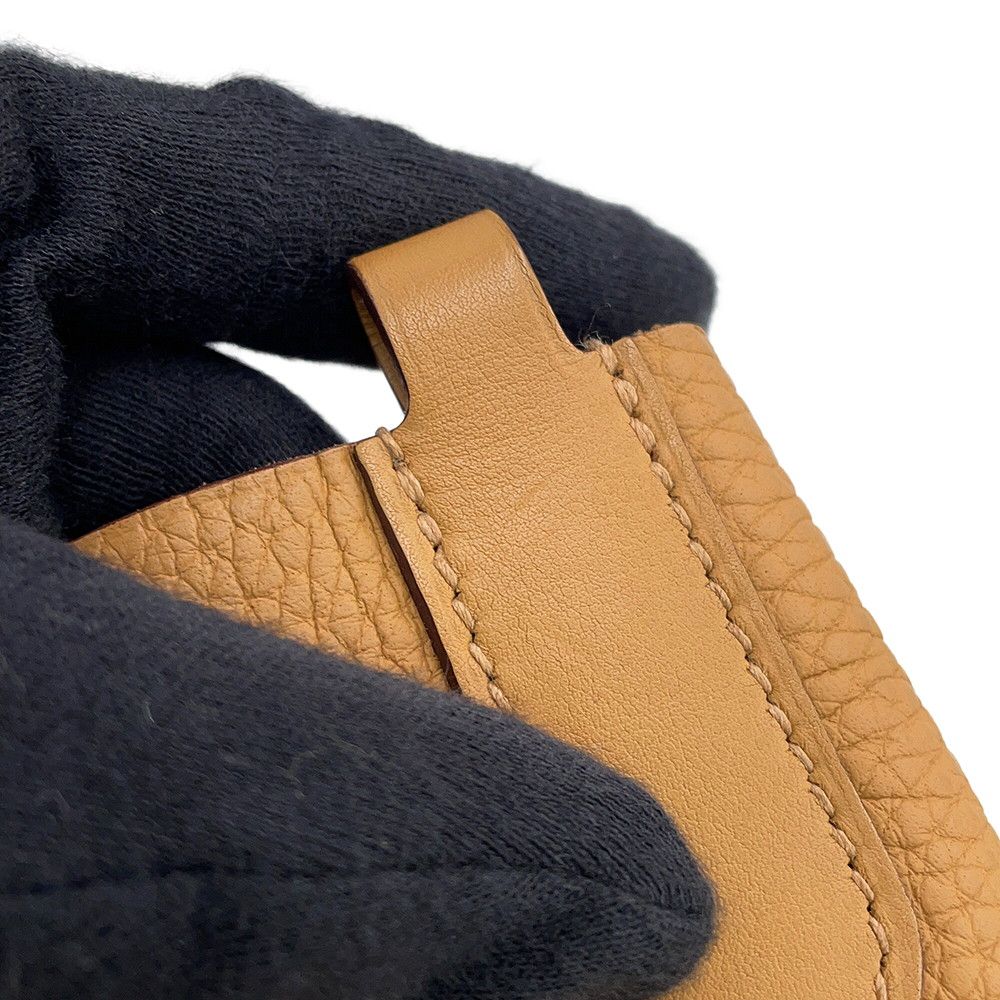Hermes Tote in the Loop 18 Biscuit Gold Taurillon Clemence Swift — view 8