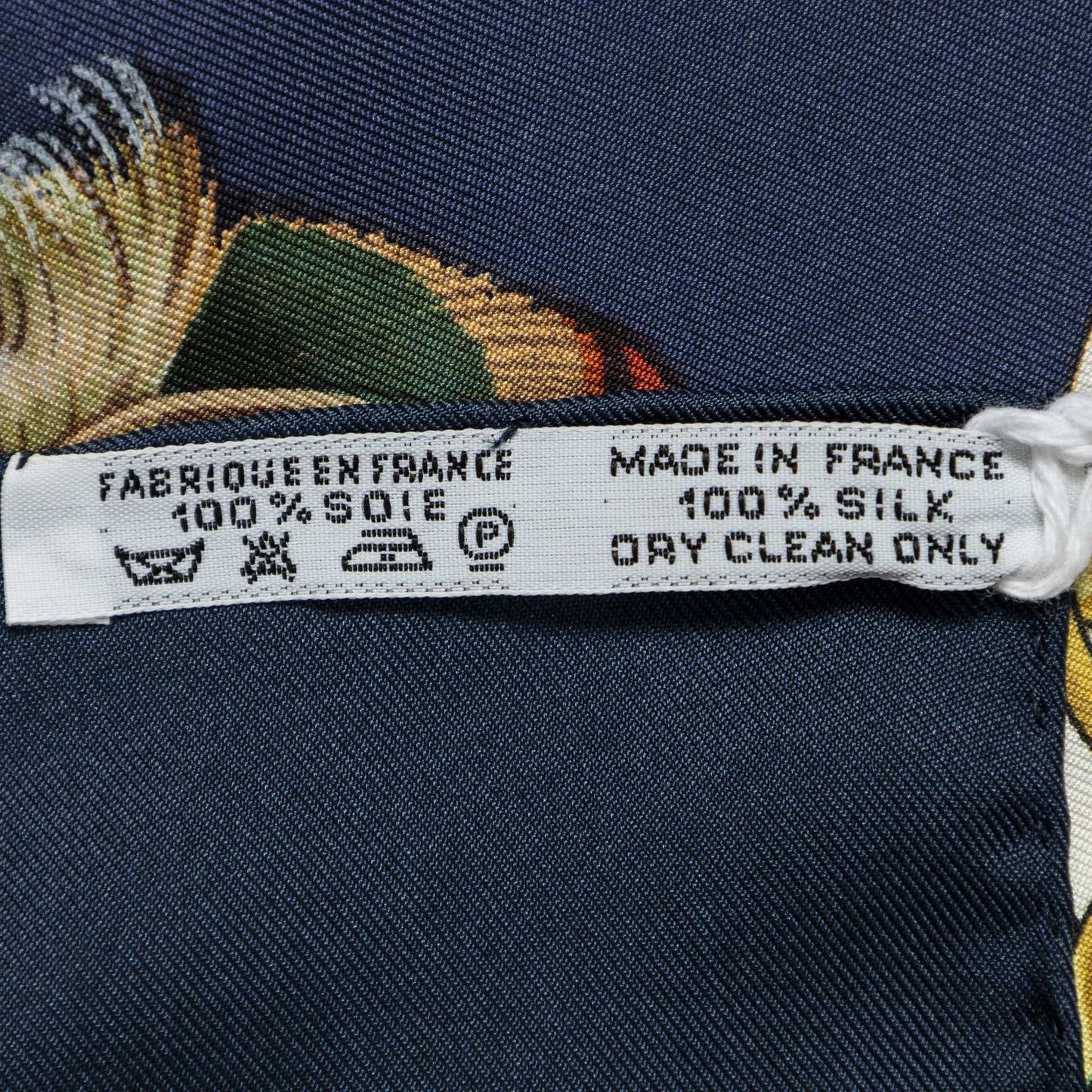 Hermes Scarf Navy Beige Green 100% Twillsilk — view 5