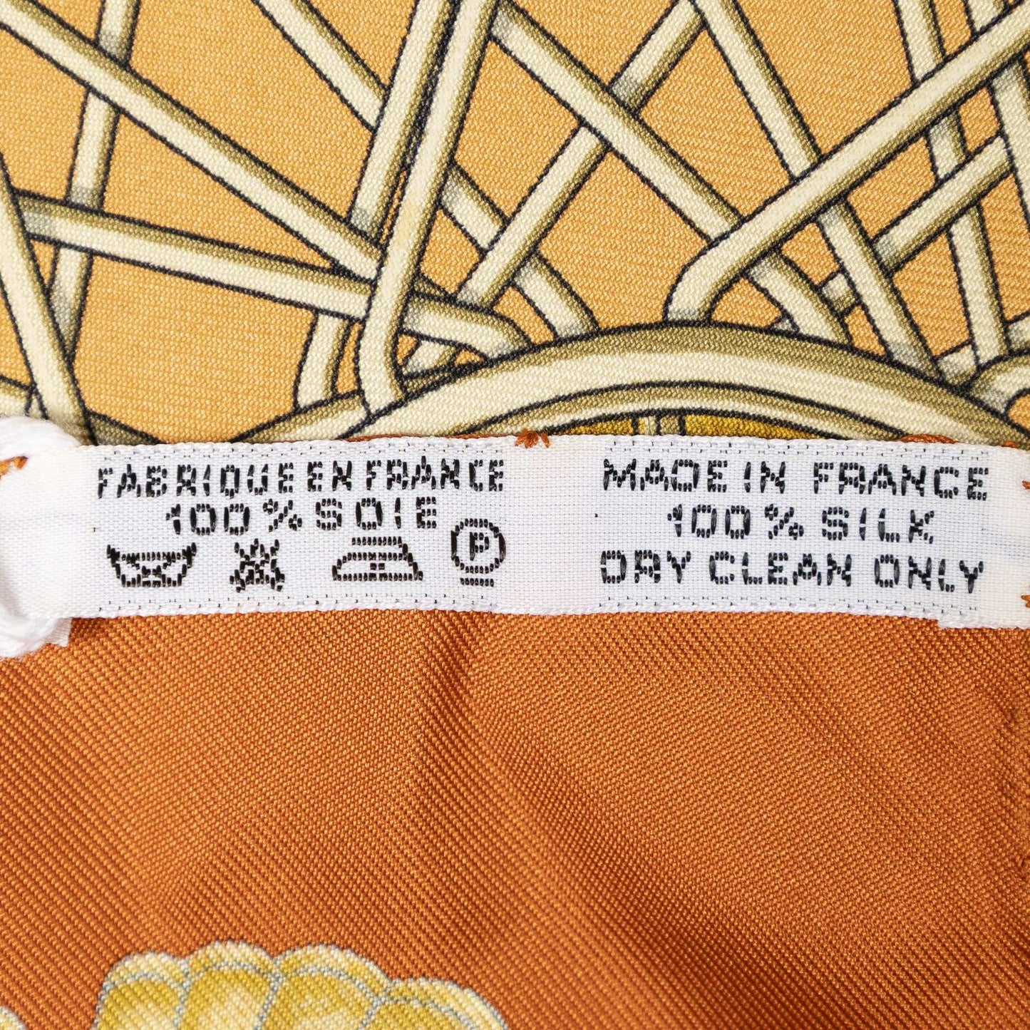 Hermes Scarf Orange Green 100% Twillsilk — view 5