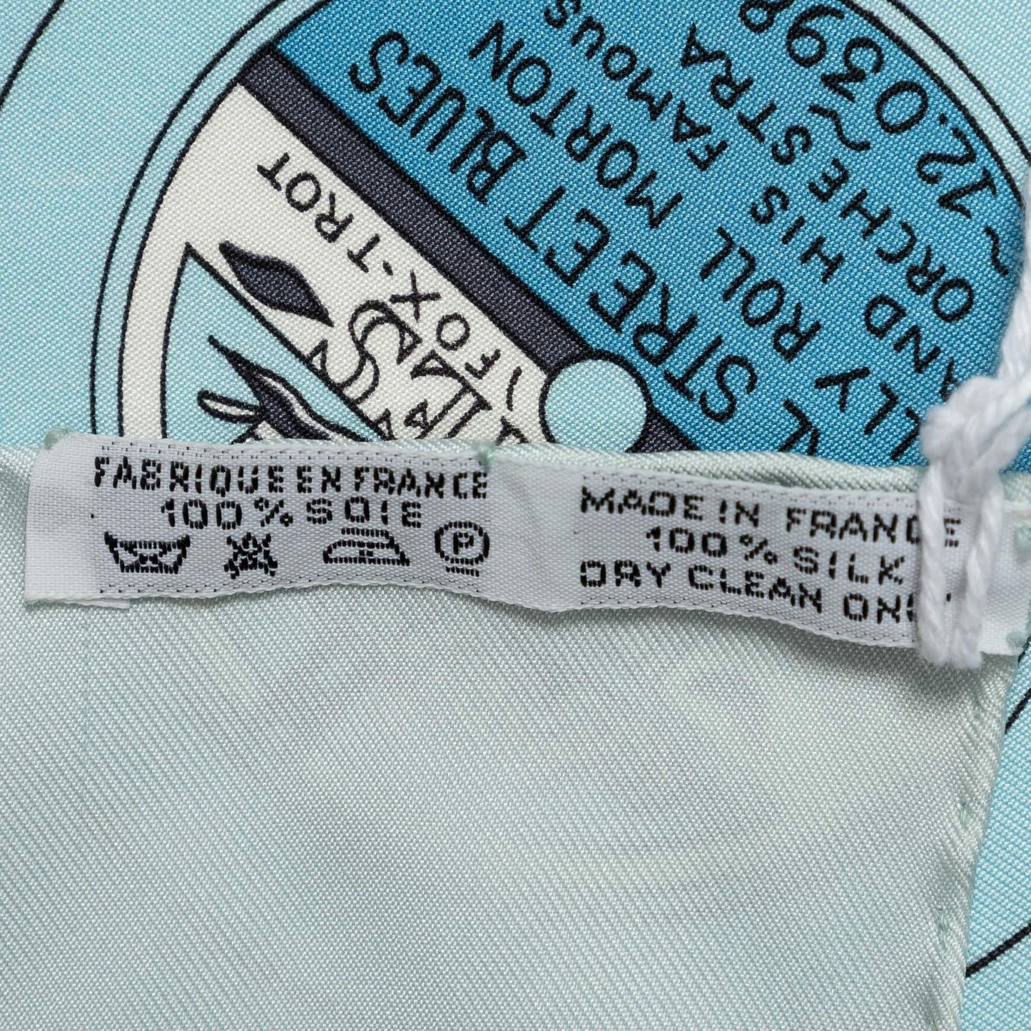 Hermes Scarf Light Blue Red Yellow 100% Twillsilk — view 5