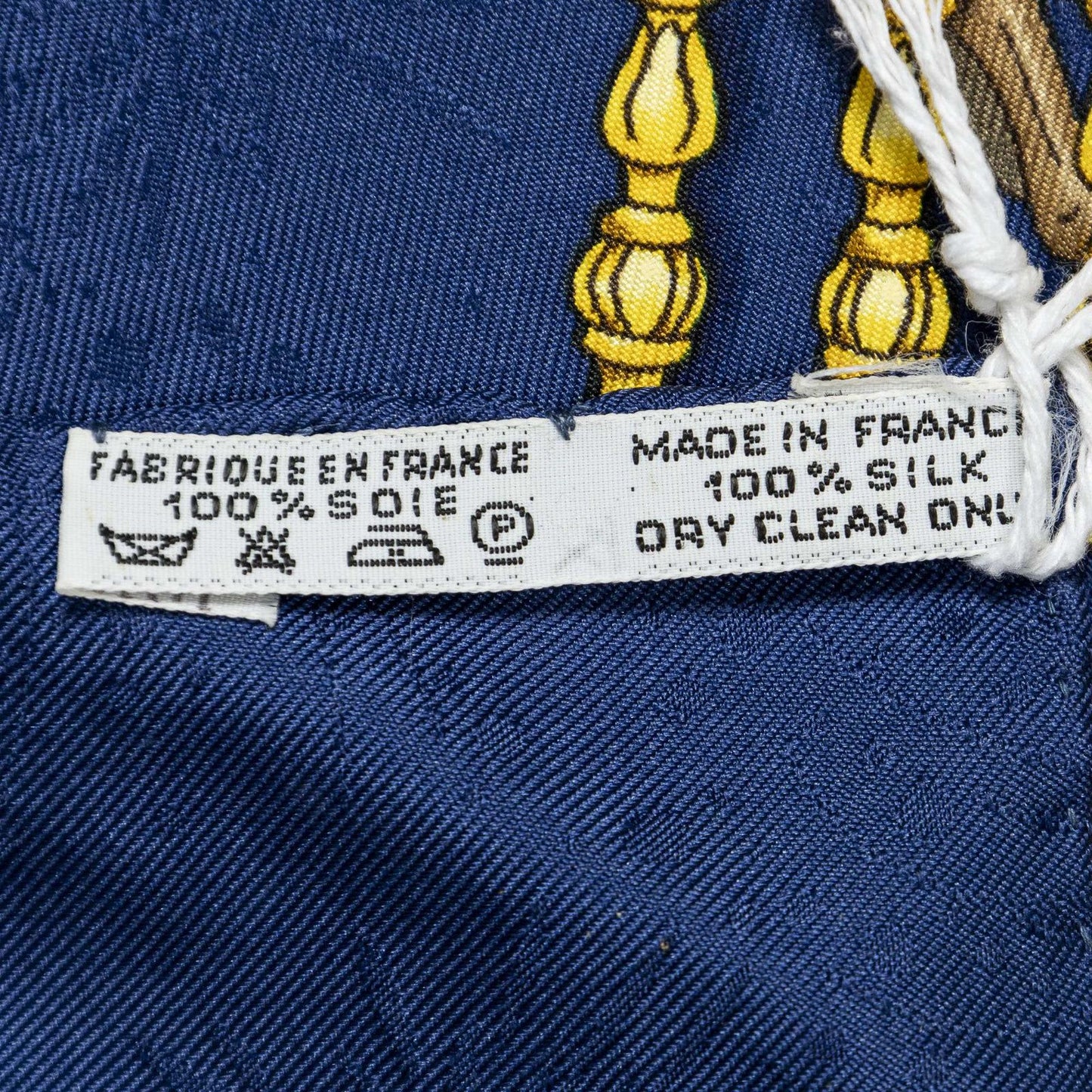 Hermes Scarf Navy Gold Red 100% Jacquardsilk — view 5