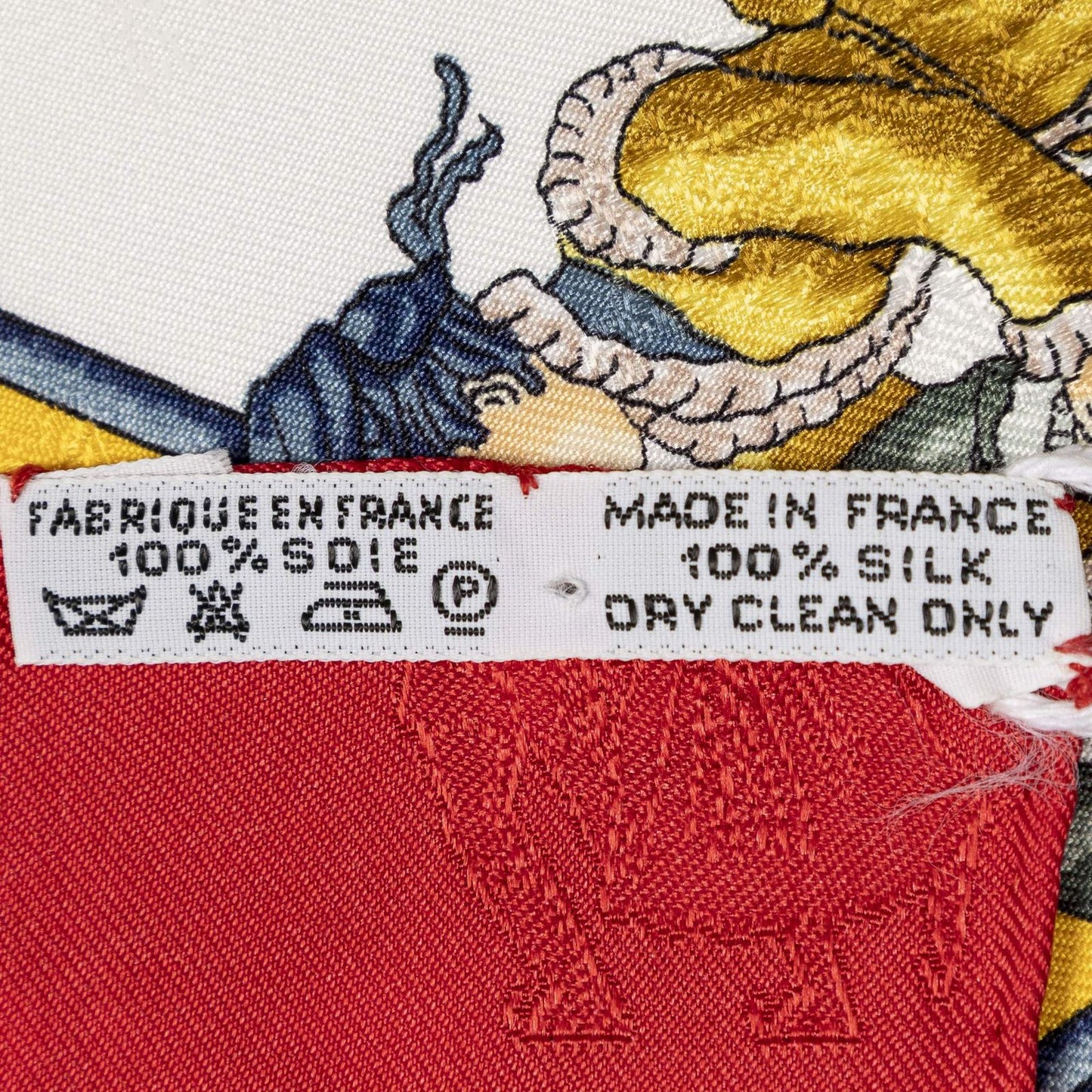 Hermes Scarf Red Blue White 100% Jacquardsilk — view 5