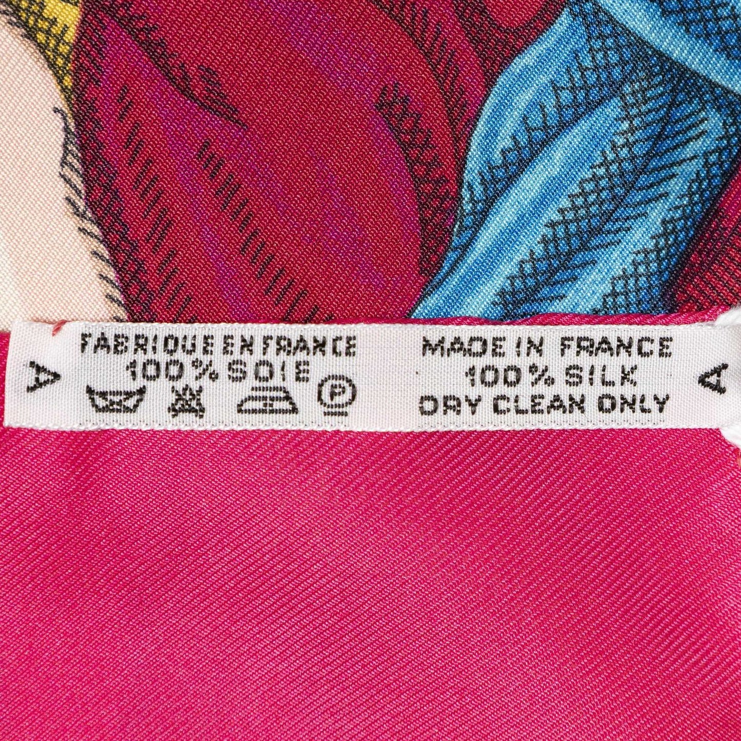 Hermes Scarf Fuchsia Pink White 100% Twillsilk — view 5