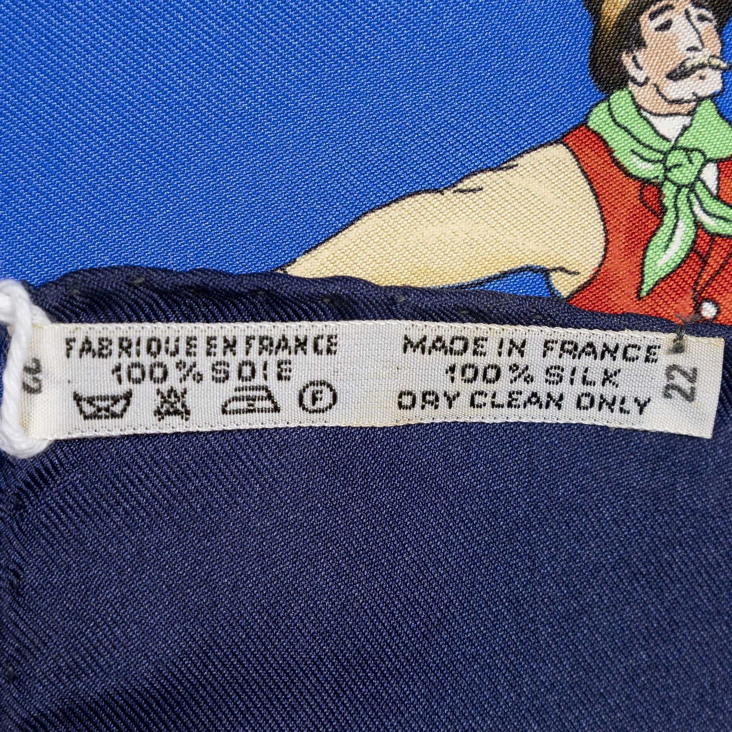 Hermes Scarf Navy Blue Brown 100% Twillsilk — view 5