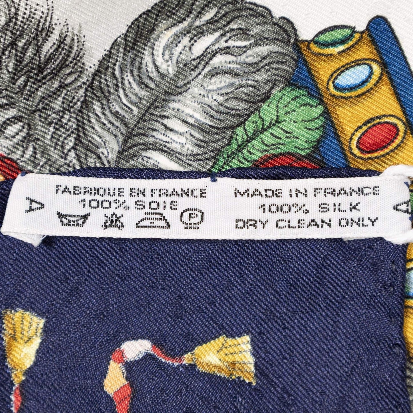 Hermes Scarf Navy Red White 100% Jacquardsilk — view 5