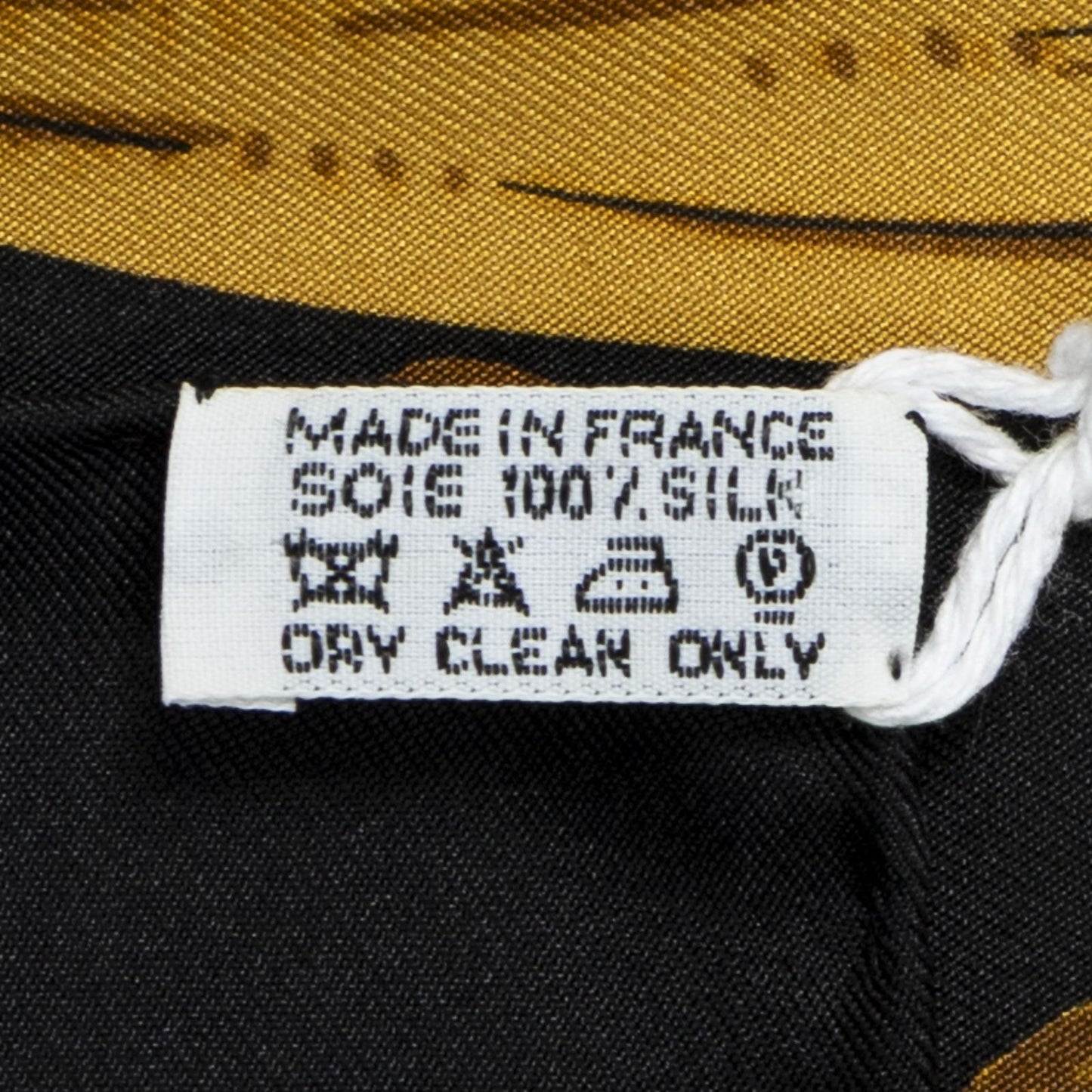 Hermes Scarf Black Yellow 100% Twillsilk — view 5
