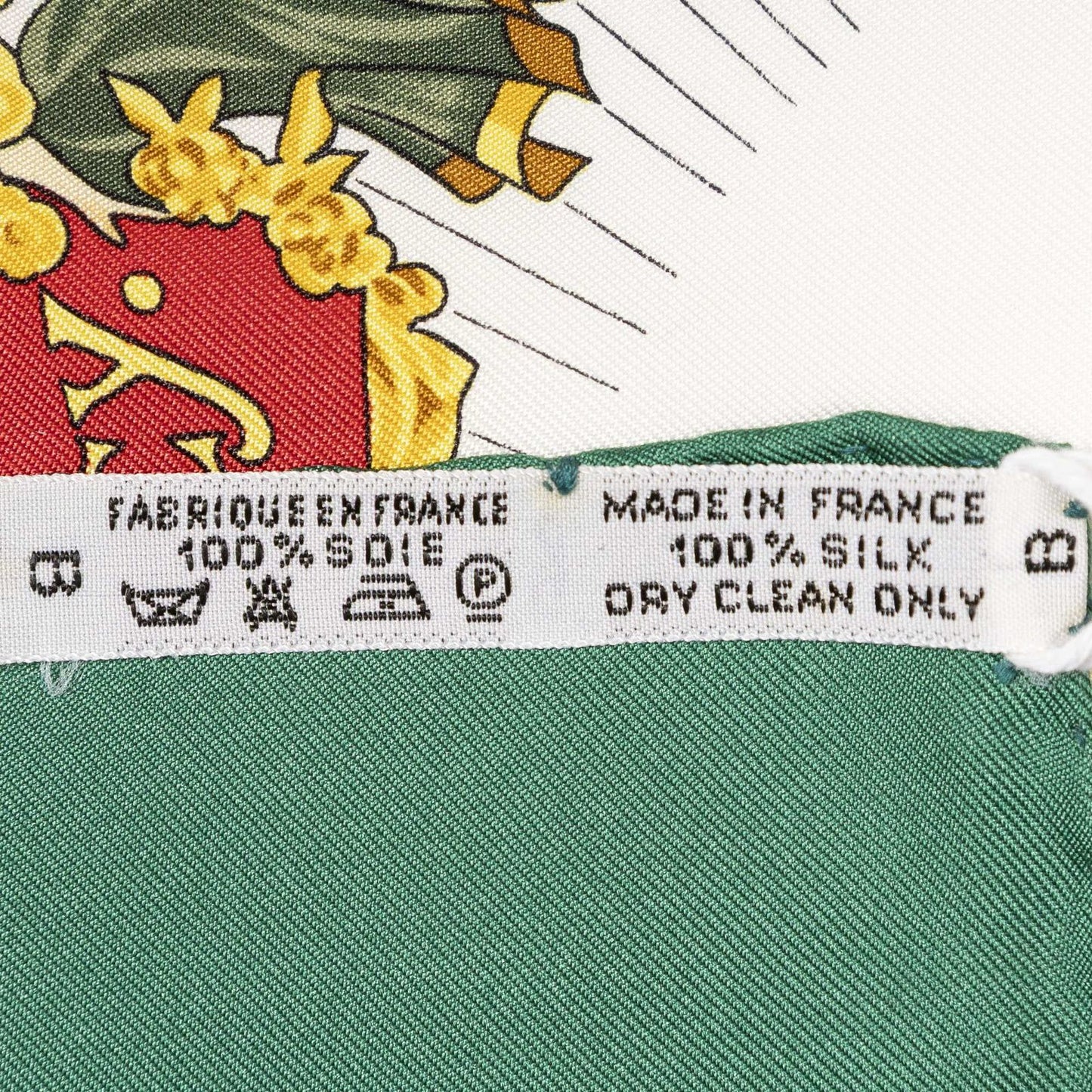 Hermes Scarf Green Beige 100% Twillsilk — view 5