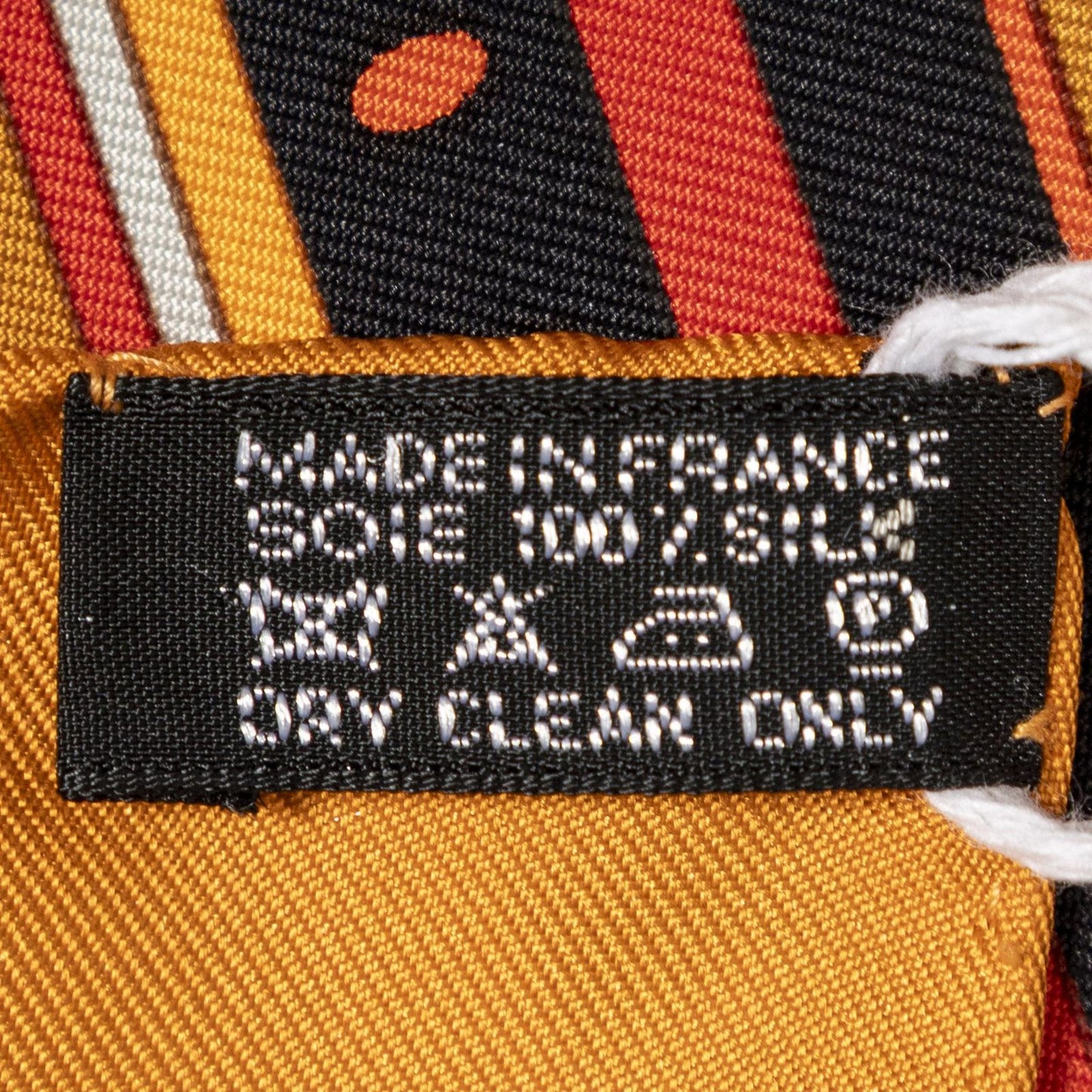 Hermes Scarf Orange Black 100% Twillsilk — view 5