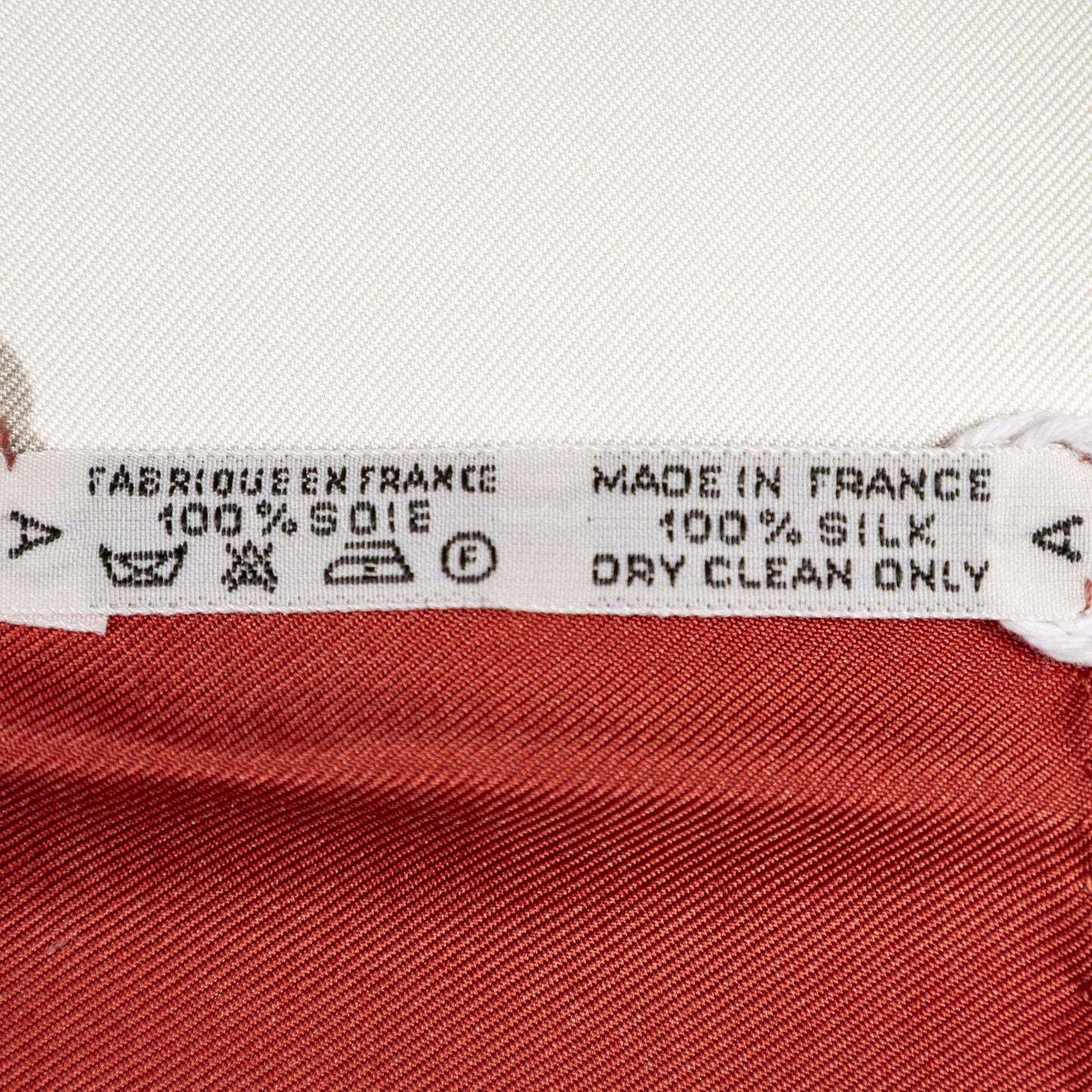 Hermes Scarf Red White 100% Twillsilk — view 5