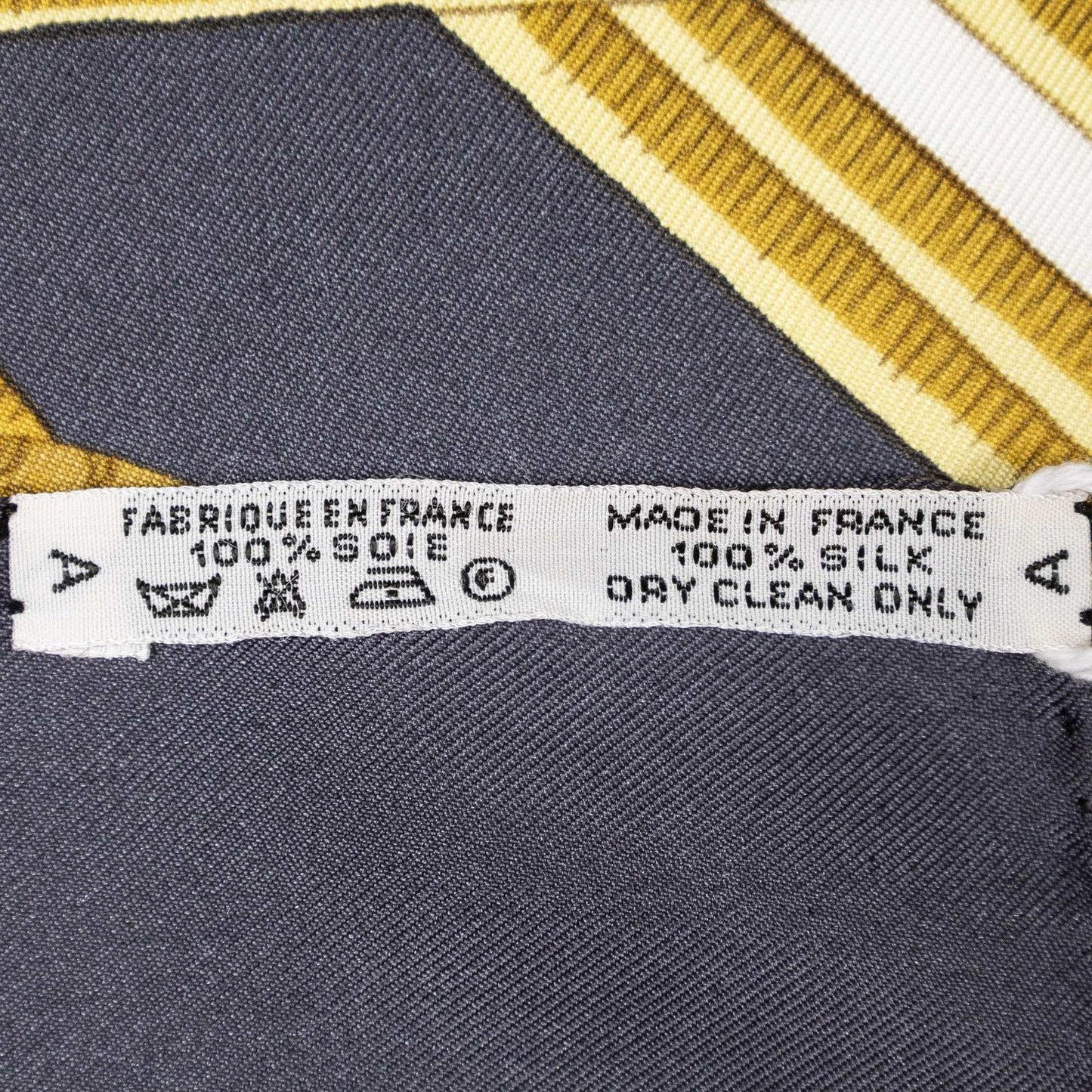 Hermes Scarf Navy Orange 100% Twillsilk — view 5