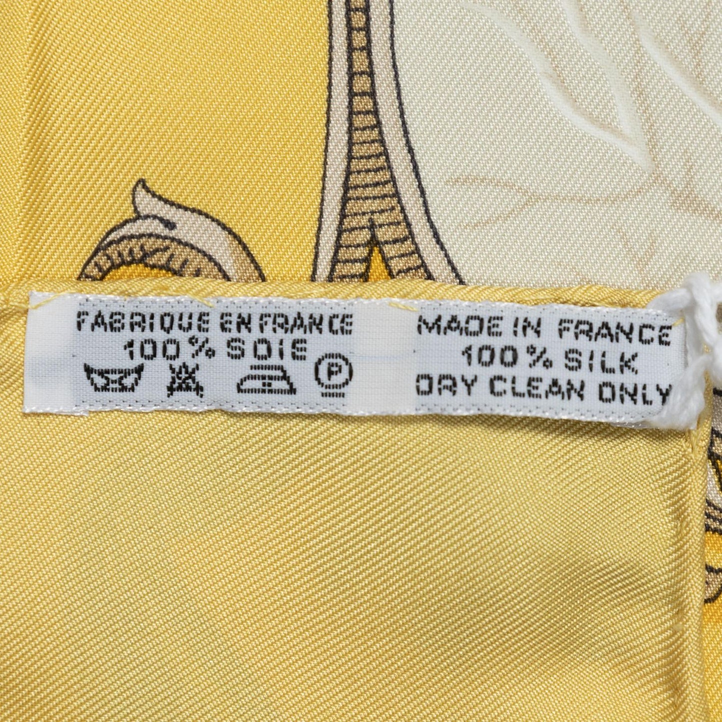 Hermes Scarf Yellow Gray Twillsilk — view 5