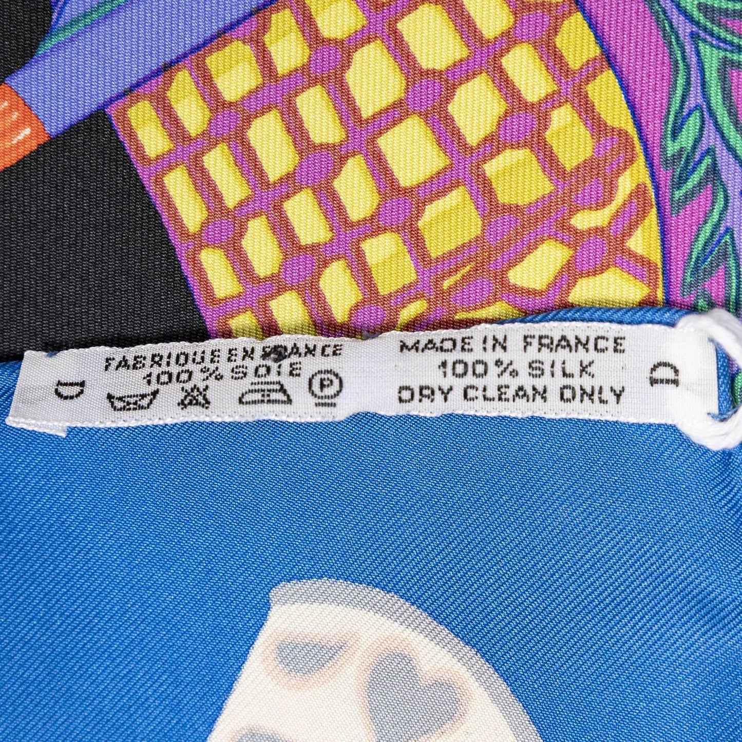 Hermes Scarf Blue Purple Green 100% Twillsilk — view 5