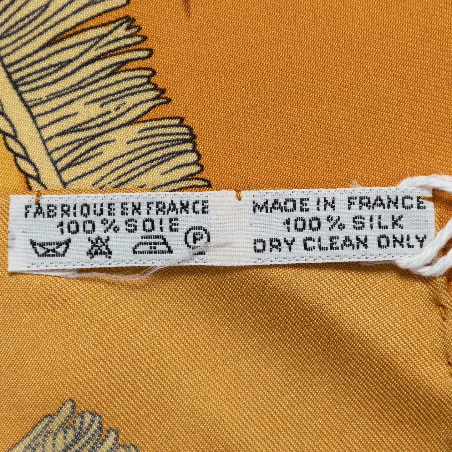 Hermes Scarf Orange White Brown 100% Twillsilk — view 5