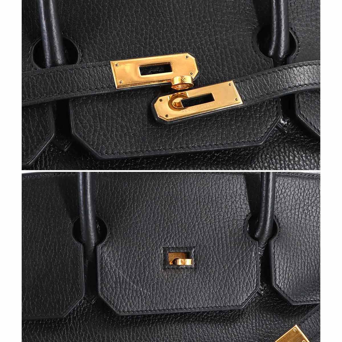 Hermes Birkin 40 Black Hand Bag Vintage Gold — view 8