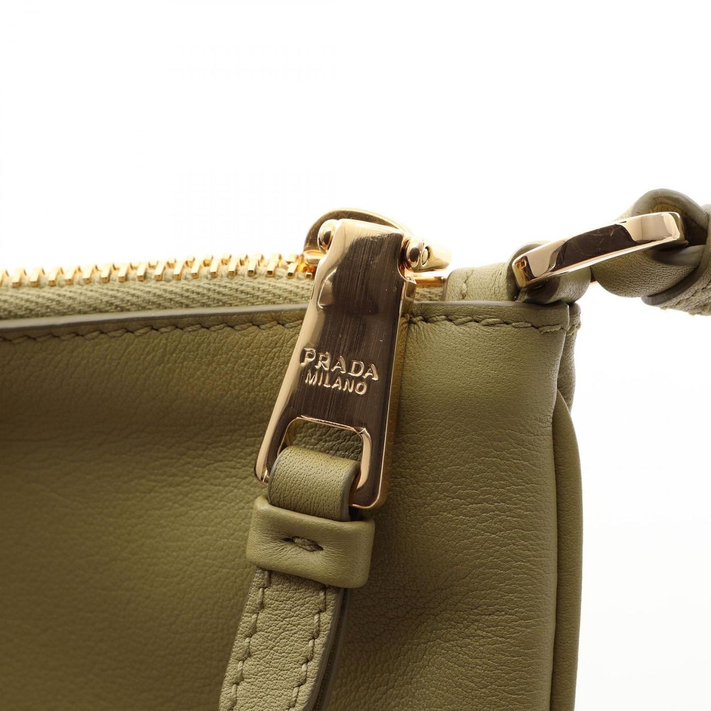 Prada Shoulder Bag Soft Grain Pistachio Green Leather Triangle Logo — view 8