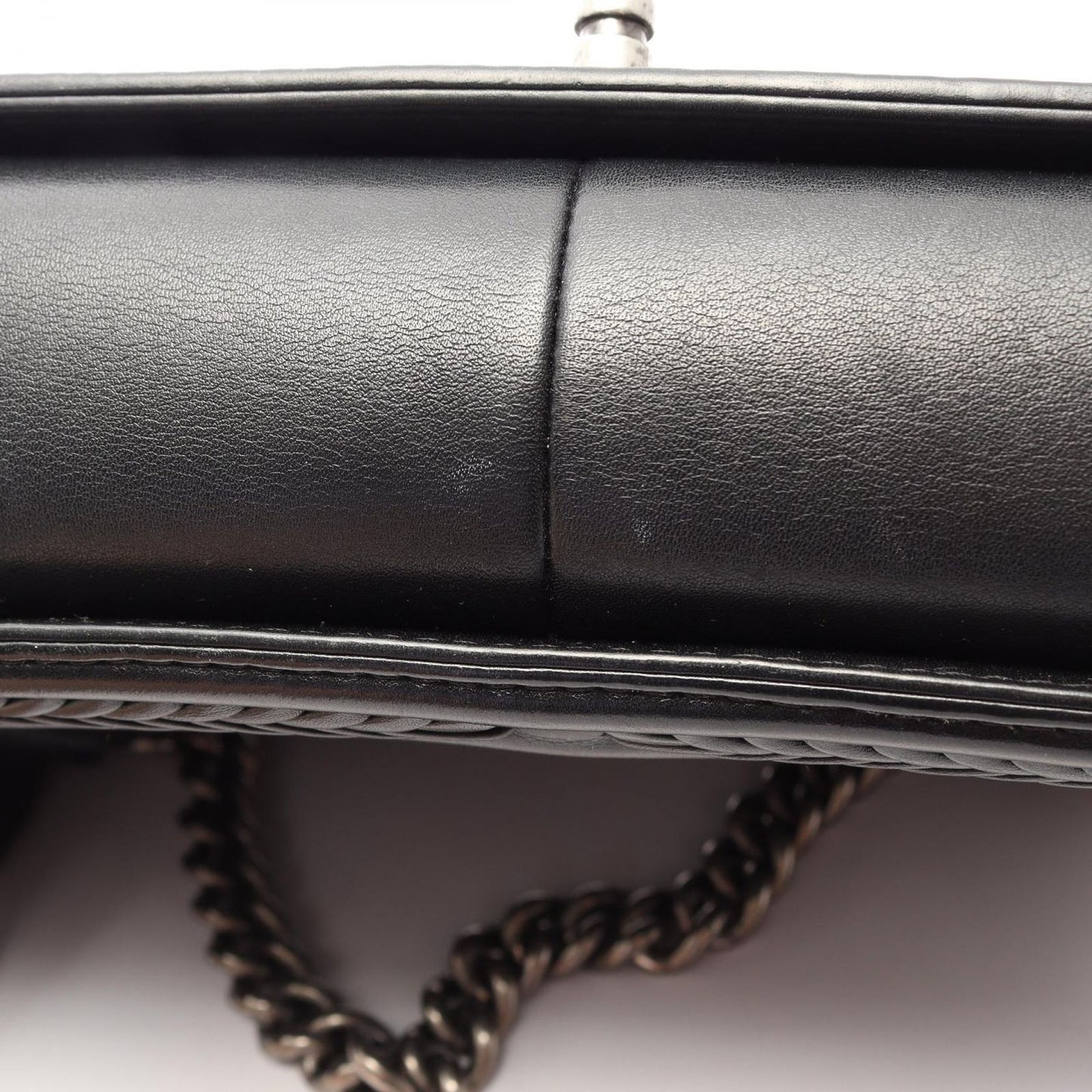 Chanel Shoulder Bag Boy Black Leather Boy Stitch Chain — view 8