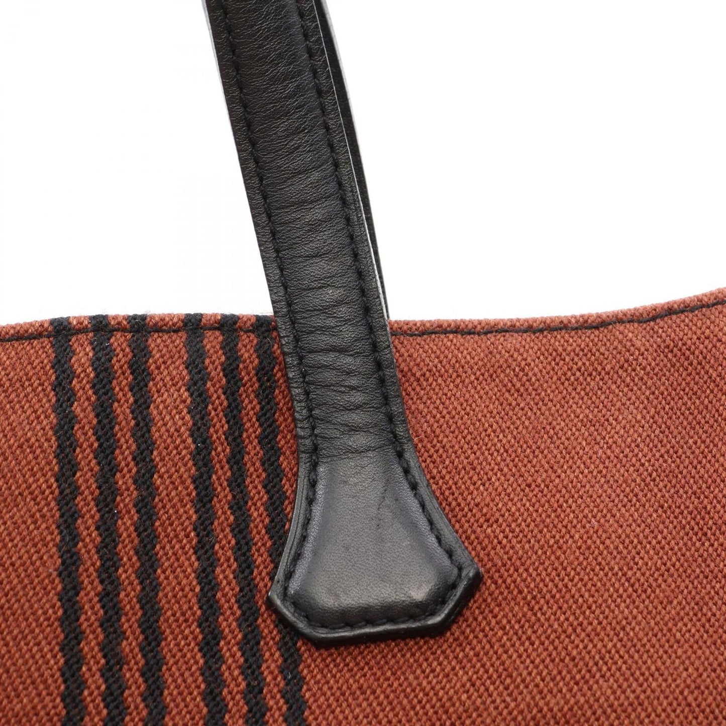 Hermes Tote Potamos Cabas PM Brown Black Canvas — view 8