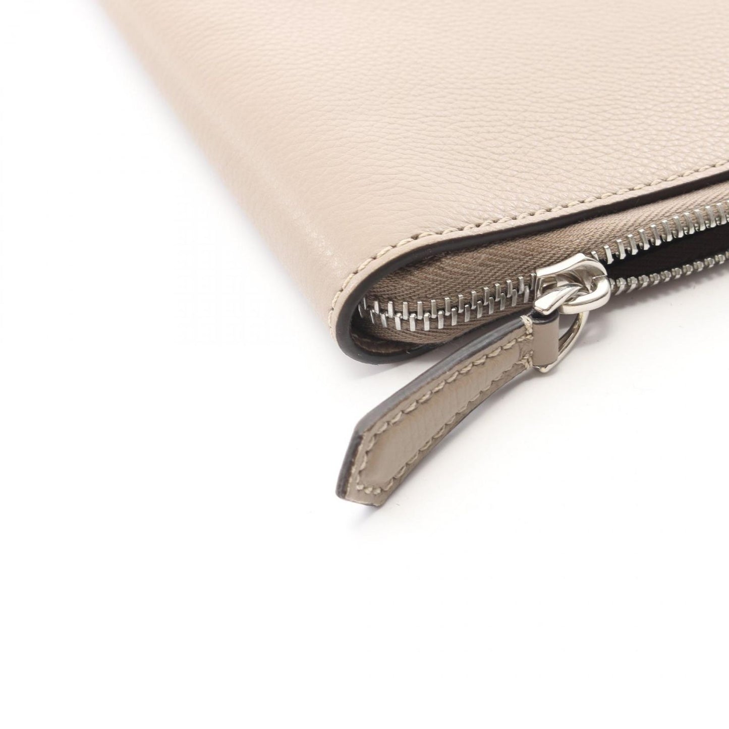 Fendi Secondbag Clutch Gray Ju Leather Pouch — view 8