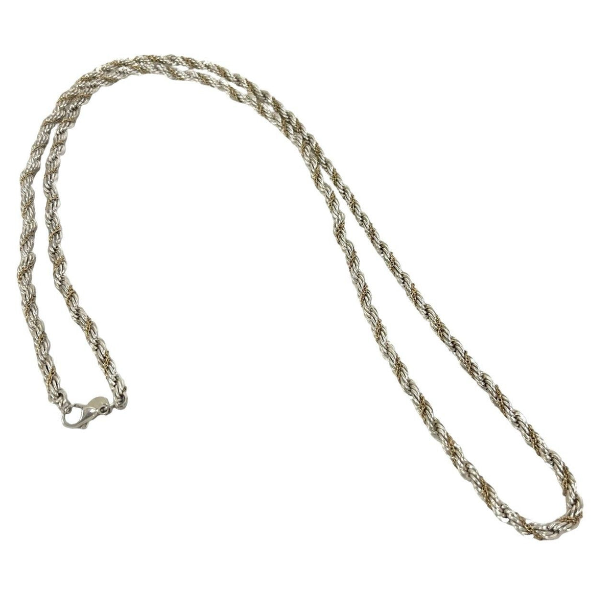 Tiffany & Co Vintage Twisted Rope Necklace Silver Yellow Gold — view 6