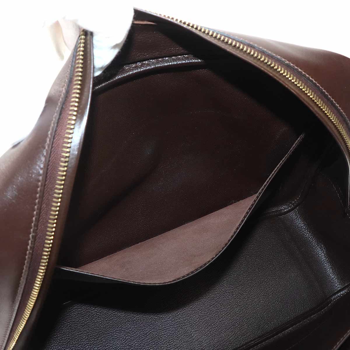 Hermes Plume 32 Hand Bag Box Calf Ebene Gold — view 8