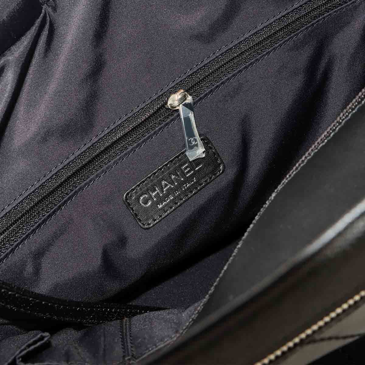 Chanel Paris Biarritz GM Tote Nylon Leather Black — view 8