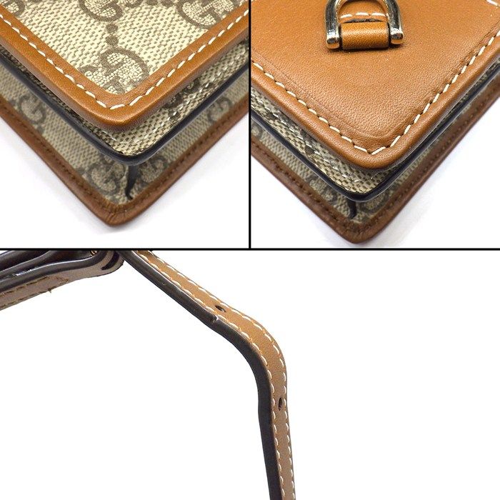 Gucci Shoulder Bag GG Emblem Wallet Beige Supremecanvas Leather — view 8