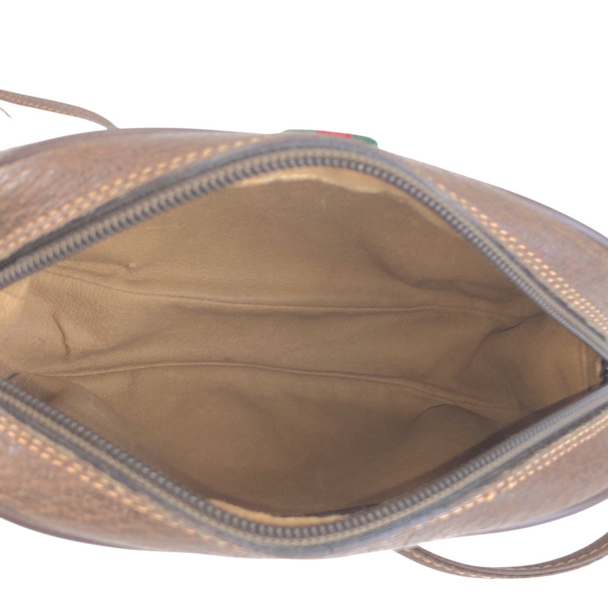 Gucci Vintage Sherry Line Beige Brown GG Supremecanvas Shoulder Bag Pochette — view 8
