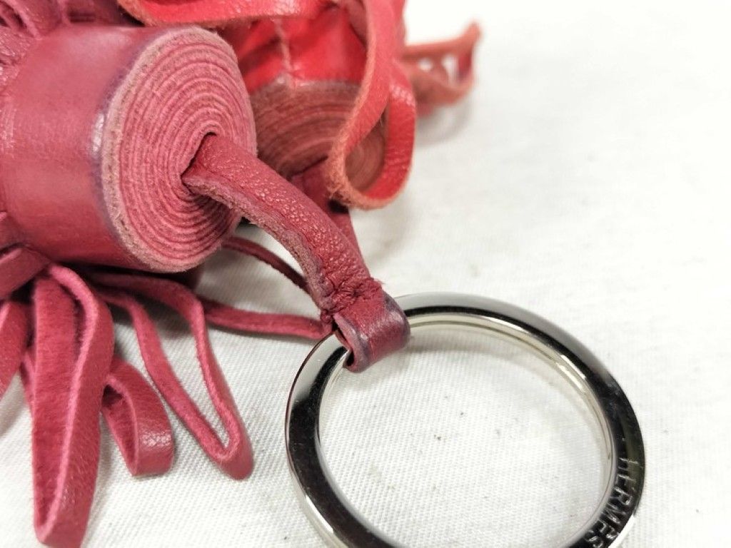 Hermes Key Holder Carmen Unodos Red Leather Silver — view 9