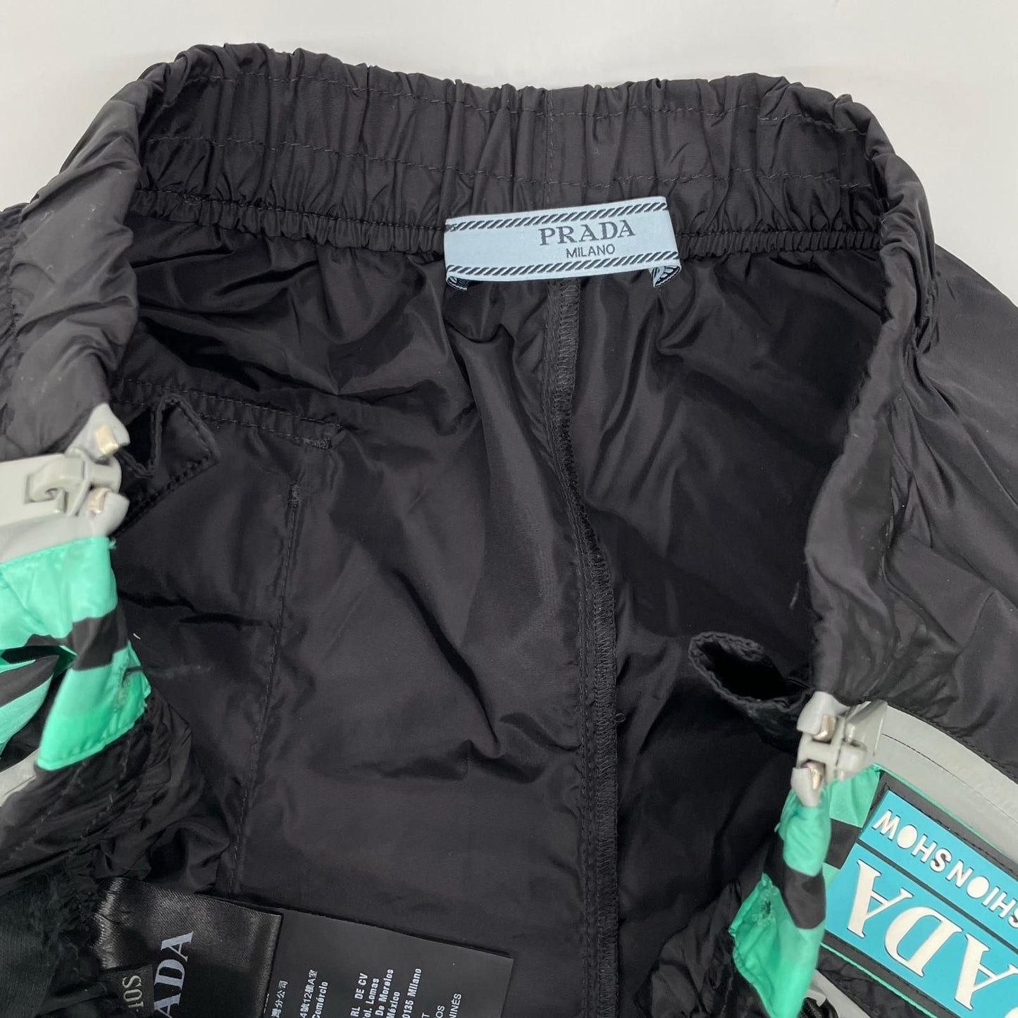 Prada Black Green Line Nylon Pants — view 9