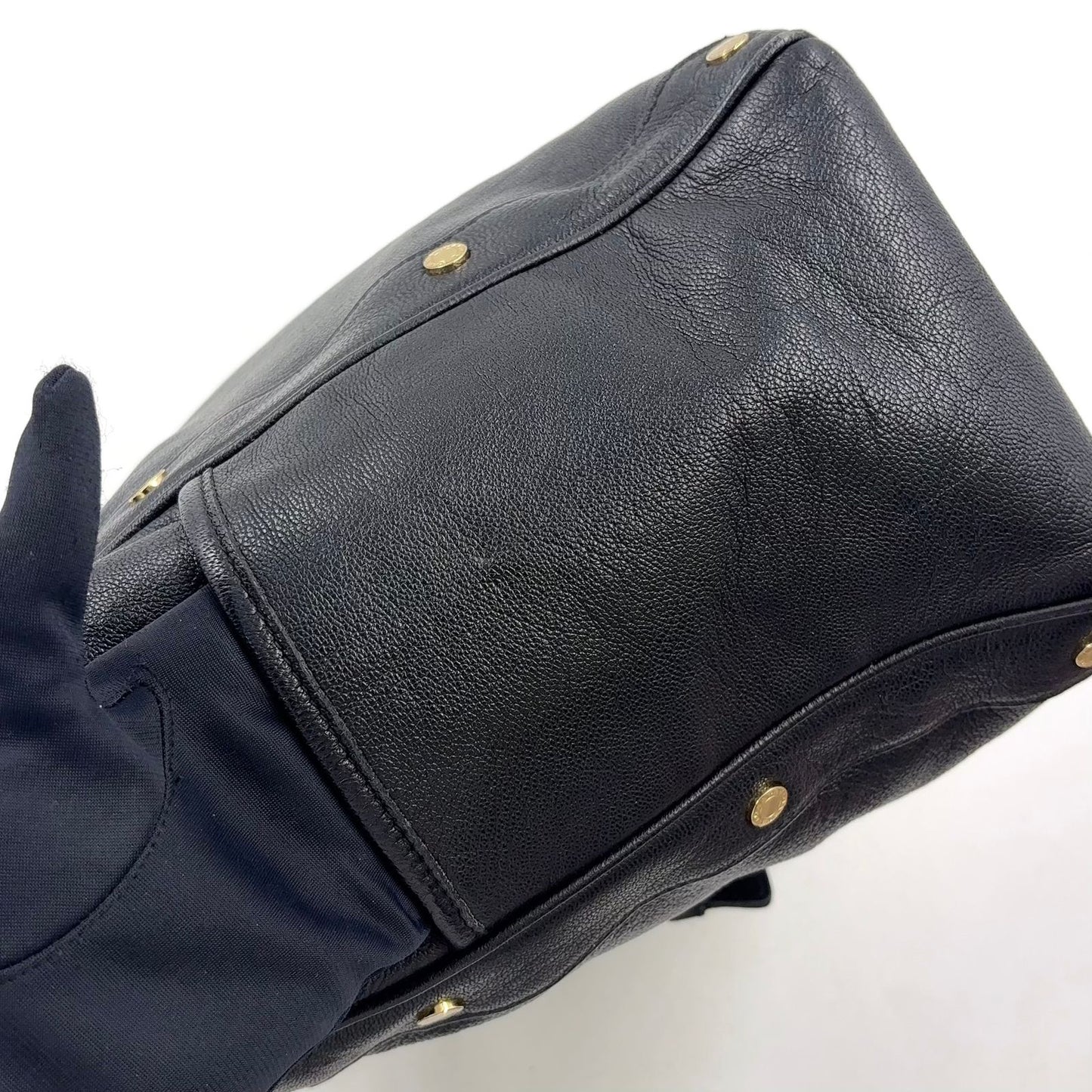 Bvlgari Leather Black Tote Gold — view 8