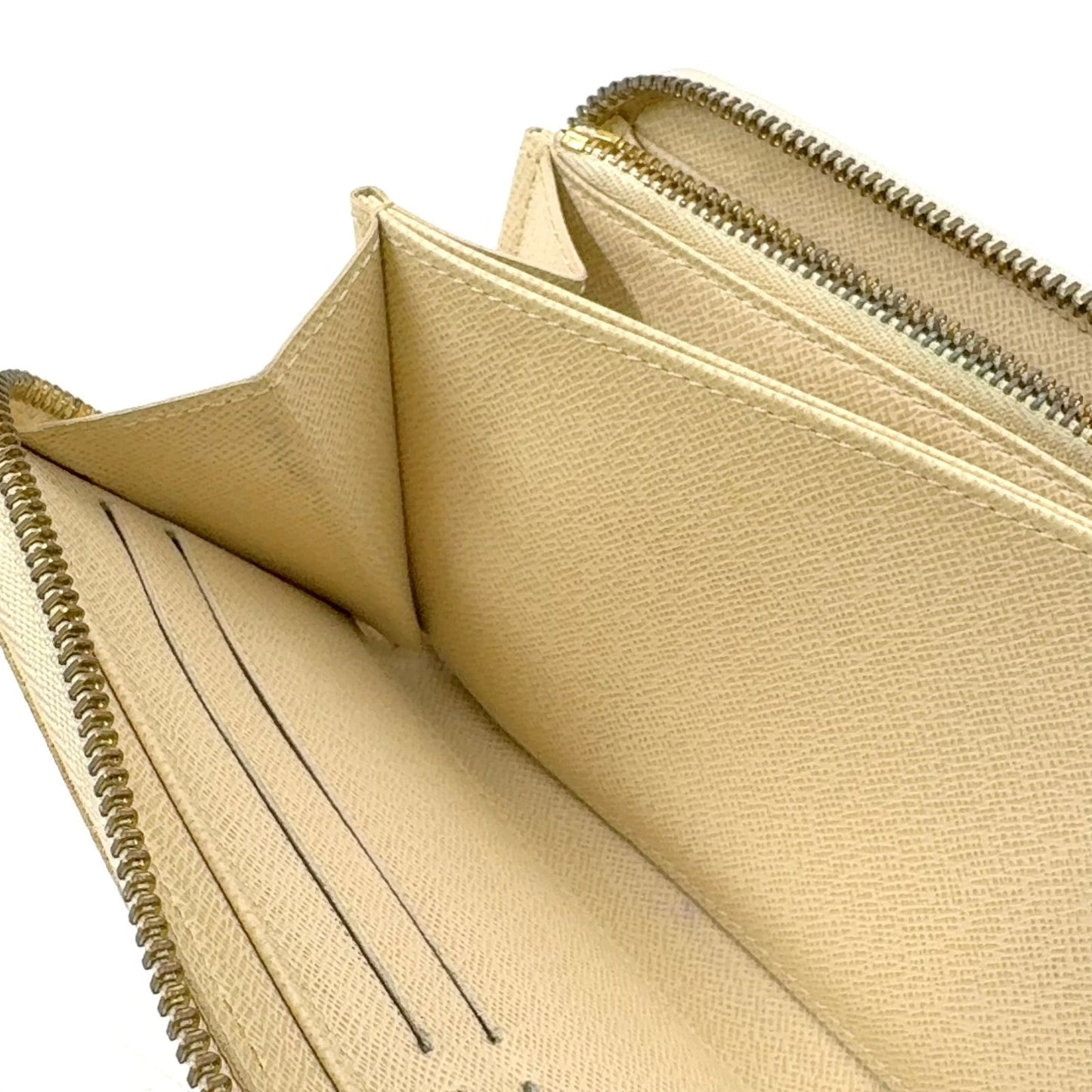 Louis Vuitton Zippy Wallet Damier Azur Leather White Round Gold — view 9