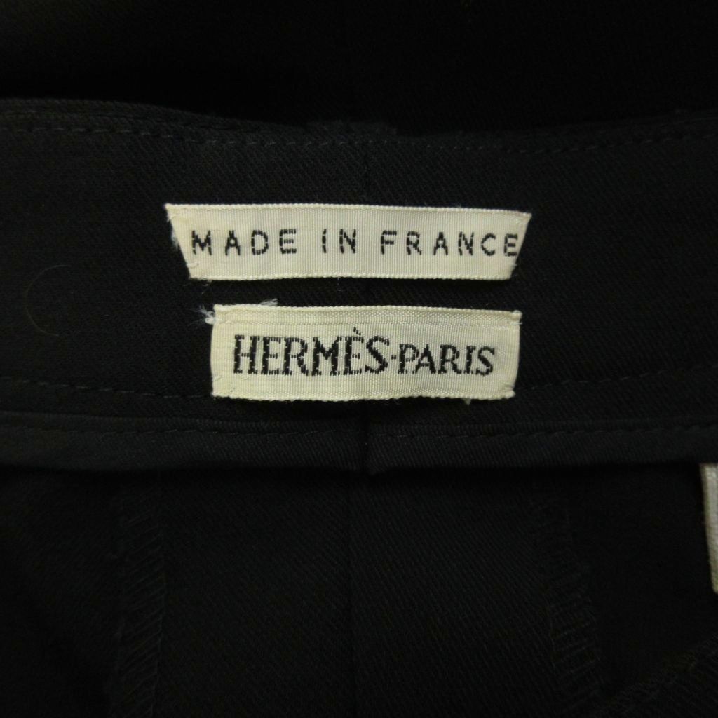 Hermes Martin Margiela Era Wide Pants Trousers Wool 40 Black Full Length PP — view 4