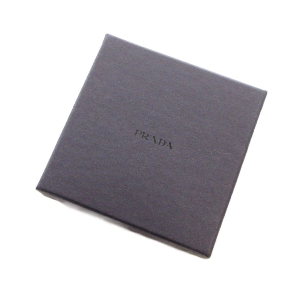 Prada Leather Bangle Bracelet Logo S Silver — view 7