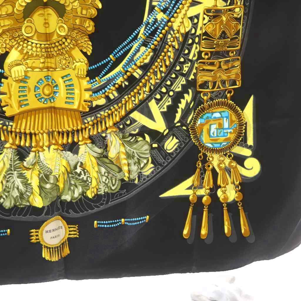 Hermes Mexique Mexico Scarf Carre 90 Logo Navy — view 6