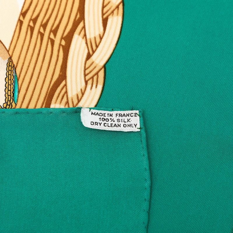 Hermes Carre 90 Chicks Couvee D'hermes Scarf Green Ivory Silk — view 7