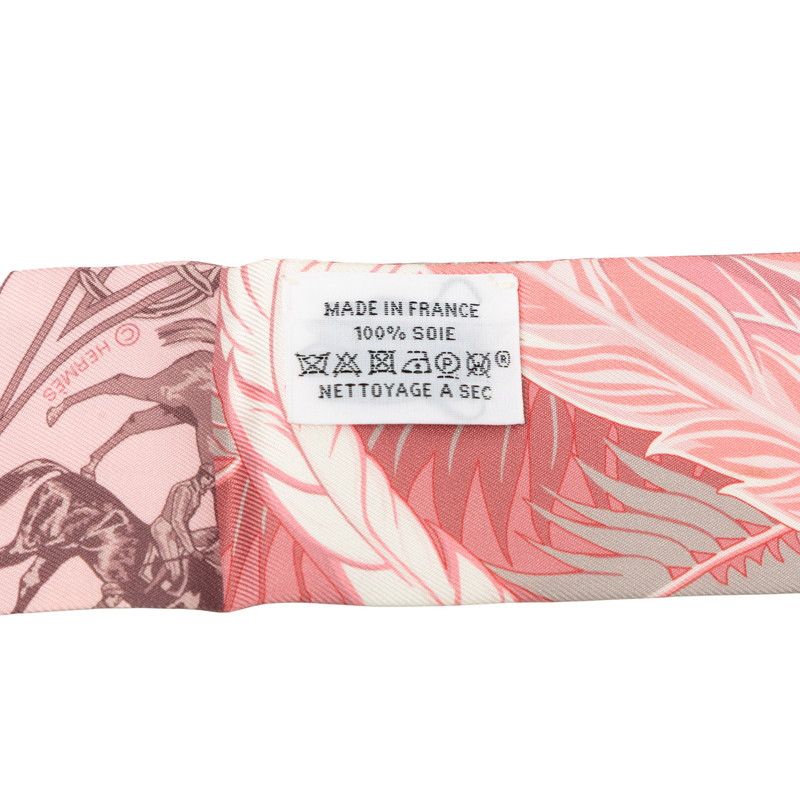 Hermes Twilly Cheval Phoenix Horse and Scarf New Tag Pink Silk — view 4