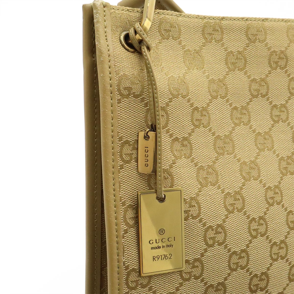 Gucci GG Canvas Shoulder Bag Crossbody Beige Gold — view 8