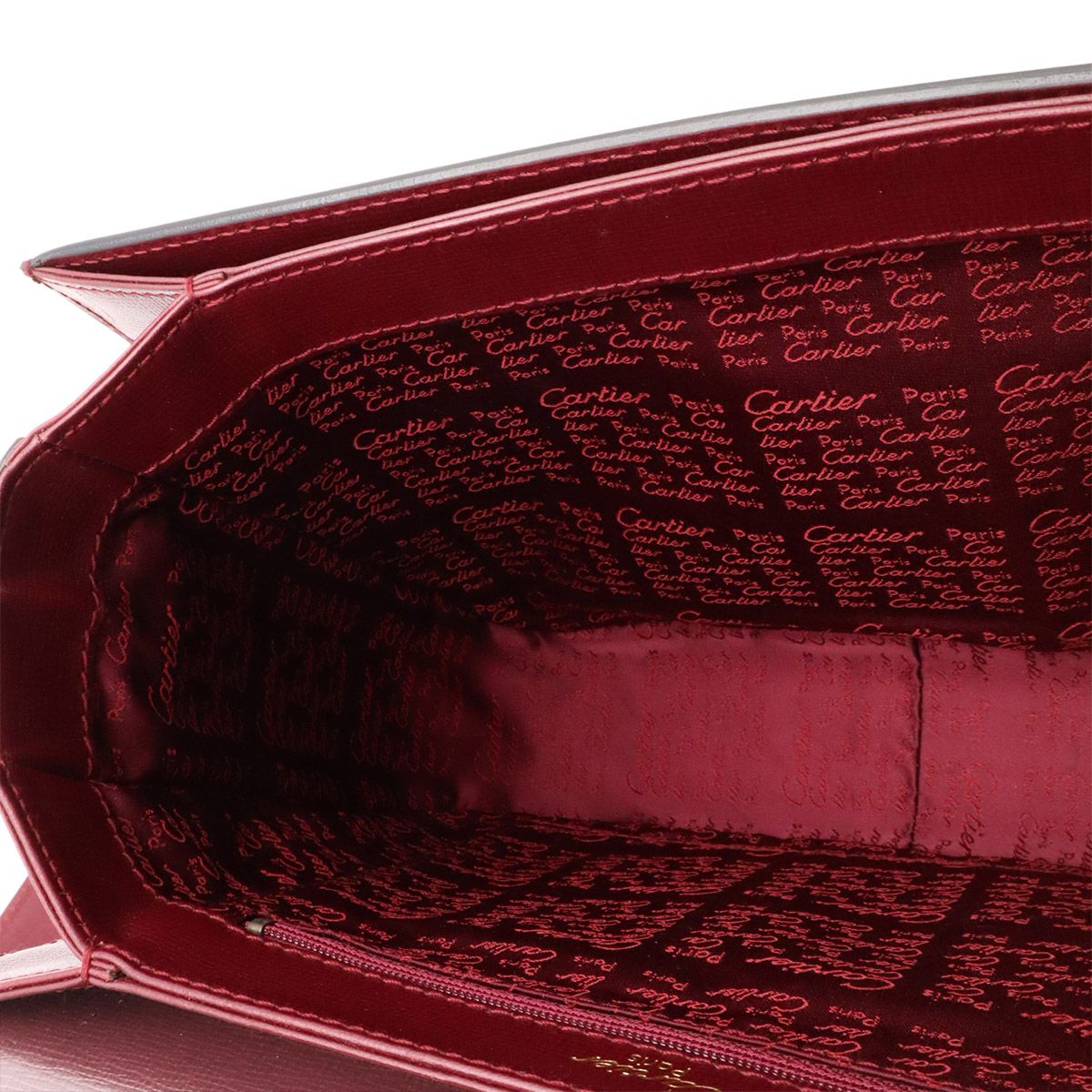 Cartier Must Line Shoulder Bag Leather Bordeaux Red Gold — view 8